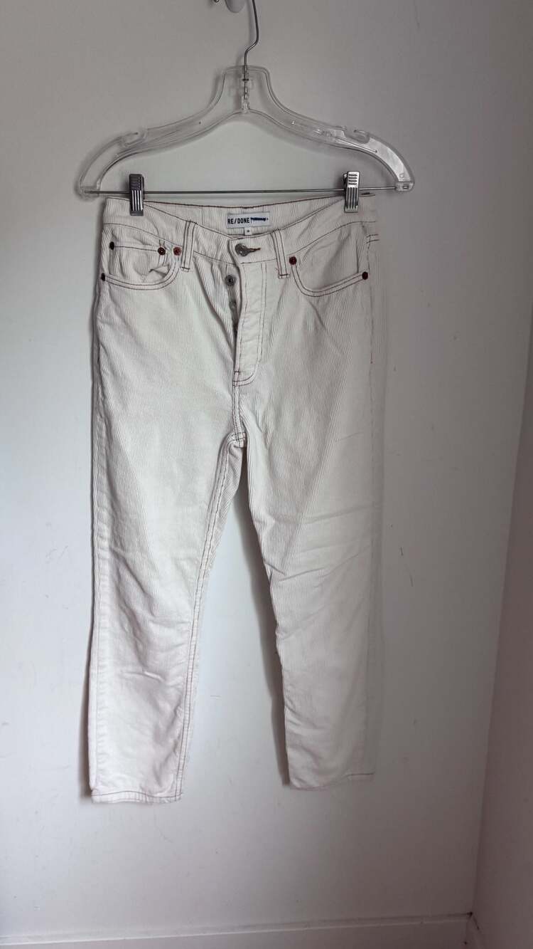 RE/DONE Originals Size 26 White Corduroy Pants